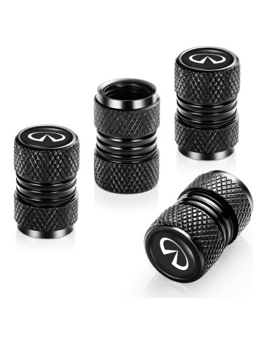 4 Tapas de Válvula de Neumático Metal AiGMY Negro 10mm