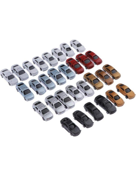 LoveinDIY 30 Mini Coches Escala Z 1:200 Multicolor