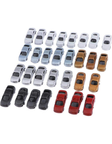 LoveinDIY 30 Mini Coches Escala Z 1:200 Multicolor