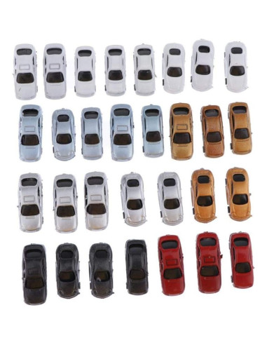 LoveinDIY 30 Mini Coches Escala Z 1:200 Multicolor