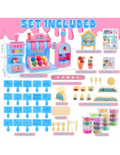 Juego de Masa Heladería Crelloci 71 Piezas con Accesorios 2