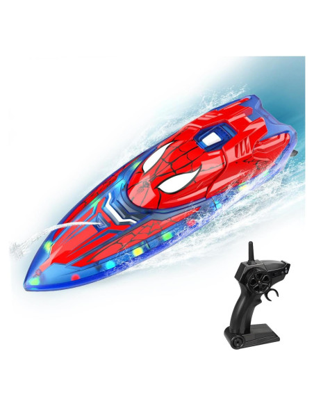 Barco RC Spider Hero Fullware 27.94 cm Rojo para Niños