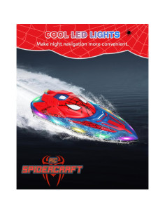 Barco RC Spider Hero Fullware 27.94 cm Rojo para Niños 2