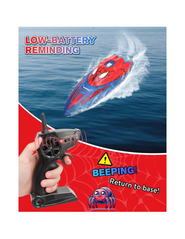 Barco RC Spider Hero Fullware 27.94 cm Rojo para Niños