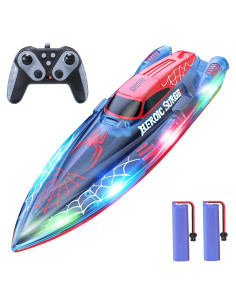 Barco RC DEERC Araña 32.5 cm con Luces LED y 2 Baterías
