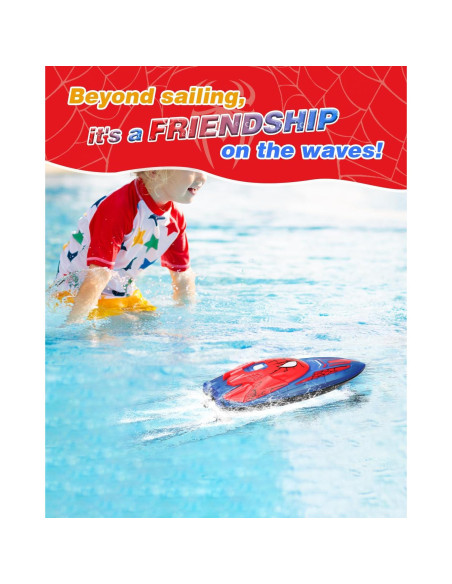 Barco RC Spider Hero Fullware 27.94 cm Rojo para Niños
