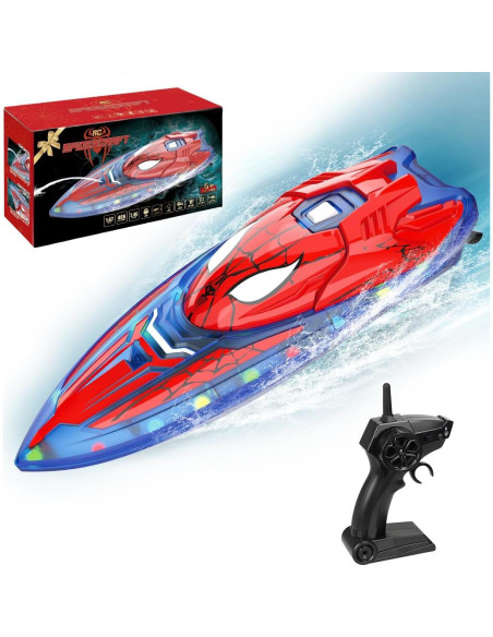Barco RC Spider Hero Fullware 27.94 cm Rojo para Niños