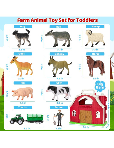 Juguete de Granja Toidgy con Animales y Tractor 0.83 kg