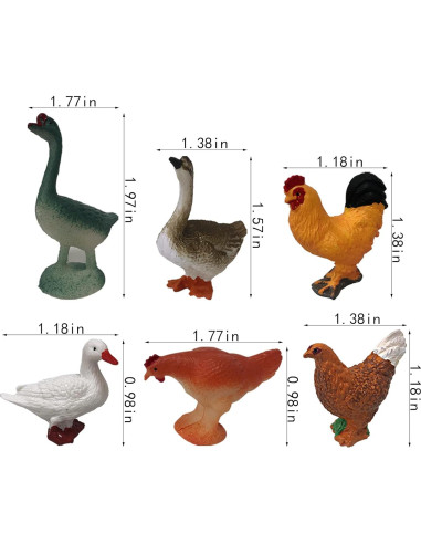 24 Mini Figuras de Animales de Granja PPXMEEUDC 3-6,6 cm