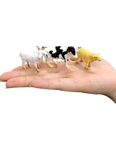 24 Mini Figuras de Animales de Granja PPXMEEUDC 3-6,6 cm