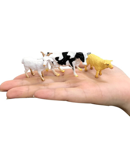 24 Mini Figuras de Animales de Granja PPXMEEUDC 3-6,6 cm