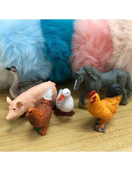24 Mini Figuras de Animales de Granja PPXMEEUDC 3-6,6 cm