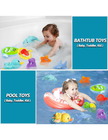 Juguetes de baño QODLIT para bebés 11 piezas sin agujeros