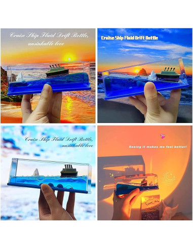 Botella de Deriva Barco Crucero Chilifuli 14 cm Decoración