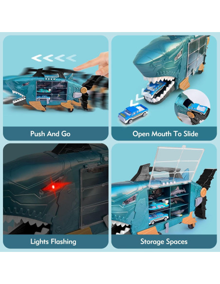 Juguete de camión tiburón LY con 18 animales marinos