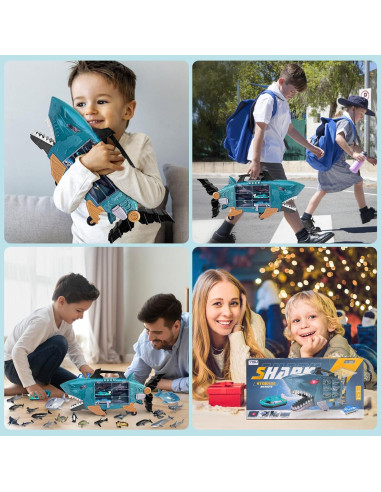 Juguete de camión tiburón LY con 18 animales marinos