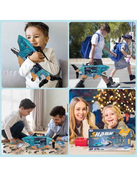 Juguete de camión tiburón LY con 18 animales marinos