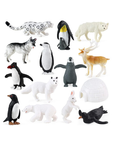 Set de Figuras de Animales Árticos RCOMG 14pcs Juguetes