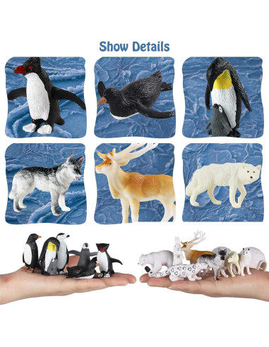 Set de Figuras de Animales Árticos RCOMG 14pcs Juguetes