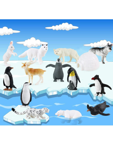 Set de Figuras de Animales Árticos RCOMG 14pcs Juguetes