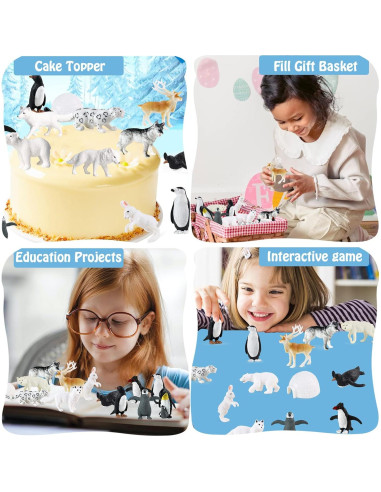 Set de Figuras de Animales Árticos RCOMG 14pcs Juguetes