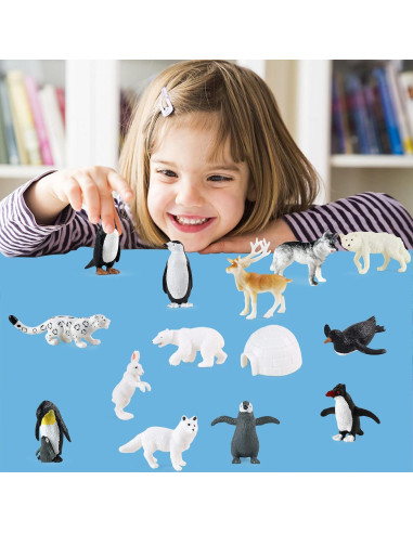 Set de Figuras de Animales Árticos RCOMG 14pcs Juguetes