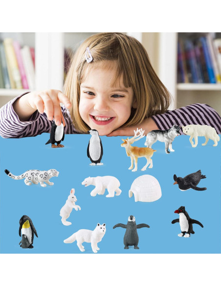Set de Figuras de Animales Árticos RCOMG 14pcs Juguetes