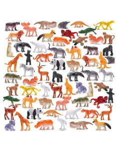 Set de 64 Mini Animales Salvajes KarberDark 5.58 cm