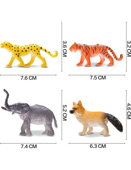 Set de 64 Mini Animales Salvajes KarberDark 5.58 cm