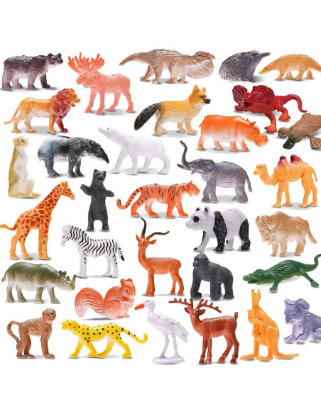 Set de 64 Mini Animales Salvajes KarberDark 5.58 cm