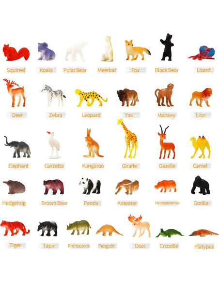 Set de 64 Mini Animales Salvajes KarberDark 5.58 cm