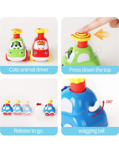 ALASOU Juguetes de Coche de Animales para Niños 1-2 Años