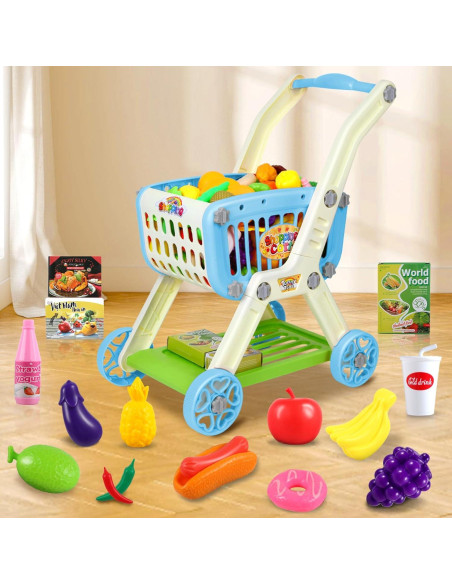 Carrito de Compras para Niños Ming You 72 Piezas Azul