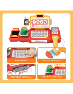 Carrito de Compras Yalujumb con Registradora y Comida 80 PCS 2