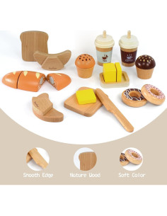 Juego de Comida de Madera PairPear para Niños 21 Piezas 2