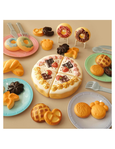 GILOBABY Set de Comida de Juguete 34 Pcs para Niños 3+