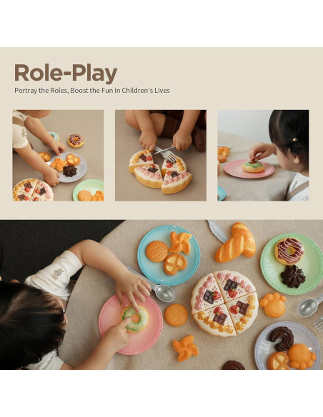 GILOBABY Set de Comida de Juguete 34 Pcs para Niños 3+