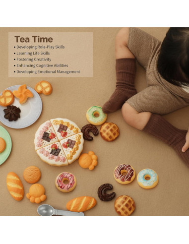 GILOBABY Set de Comida de Juguete 34 Pcs para Niños 3+