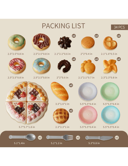 GILOBABY Set de Comida de Juguete 34 Pcs para Niños 3+