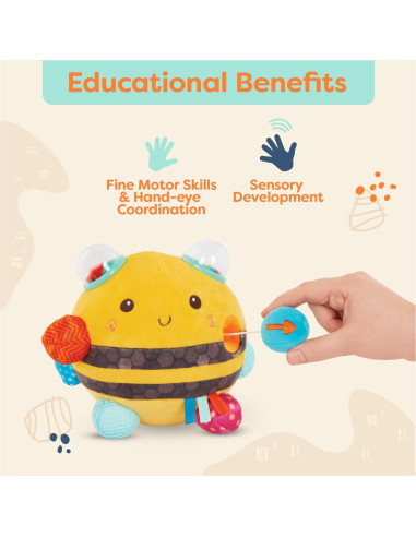 Juguete Sensorial Abeja de Felpa B. Baby 19x17x15cm