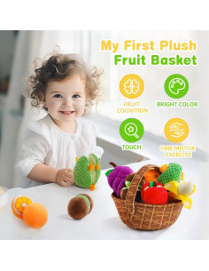 Set de Comida de Juguete PHEZAPA Canasta de Frutas 22x16cm 2