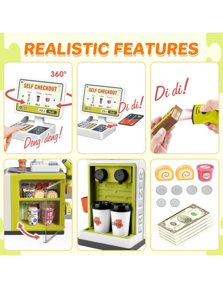 Caja Registradora Juguete de Café deAO - Verde, 1.16 kg, 3+ años