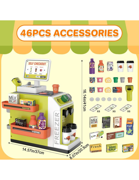 Caja Registradora Juguete de Café deAO - Verde, 1.16 kg, 3+ años