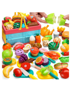 Juego de Comida de Corte 100 PCS Cawiew para Niños
