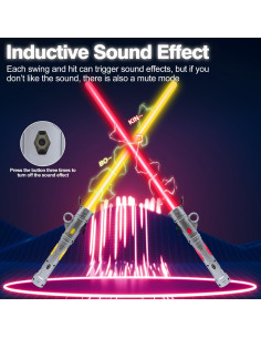 Set de Espadas LED Dual Gianby Kids 2 en 1 con Sonido y Luz 2