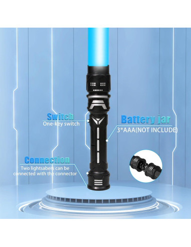 2 Espadas LED Retráctiles Yuhui 7 Colores 40-143 cm