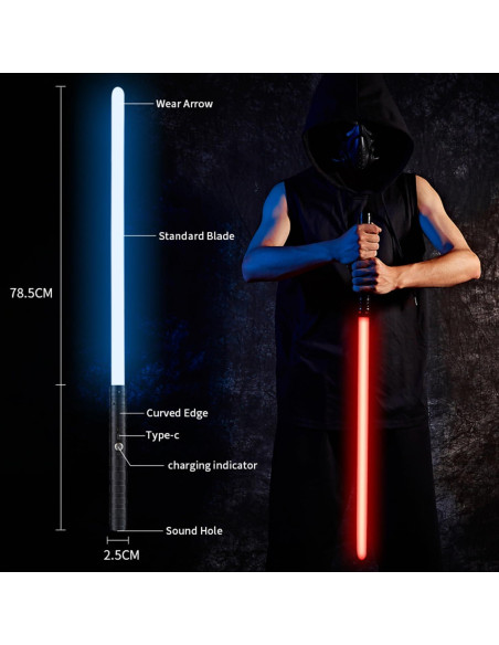 Sable de Luz Dueling S OUJCEN 15 Colores RGB Mango Metal 56cm