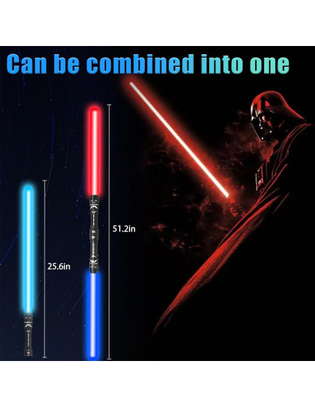 2 Espadas LED Retráctiles Yuhui 7 Colores 40-143 cm