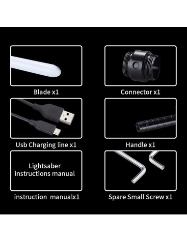 Sable de Luz Dueling S OUJCEN 15 Colores RGB Mango Metal 56cm