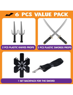 Conjunto de Armas Ninja Spooktacular con Mochila y Espadas 2